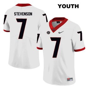 Youth Georgia Bulldogs NCAA #7 Tyrique Stevenson Nike Stitched White Legend Authentic College Football Jersey QXD5554NN